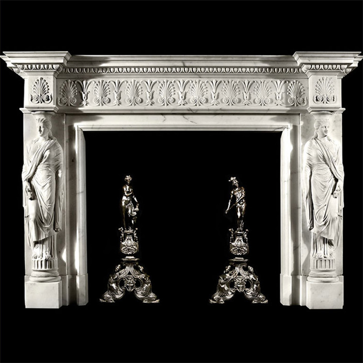 White Marble Stone/Limestone/Travertine Fireplace Mantel/Fireplace with Good Carving