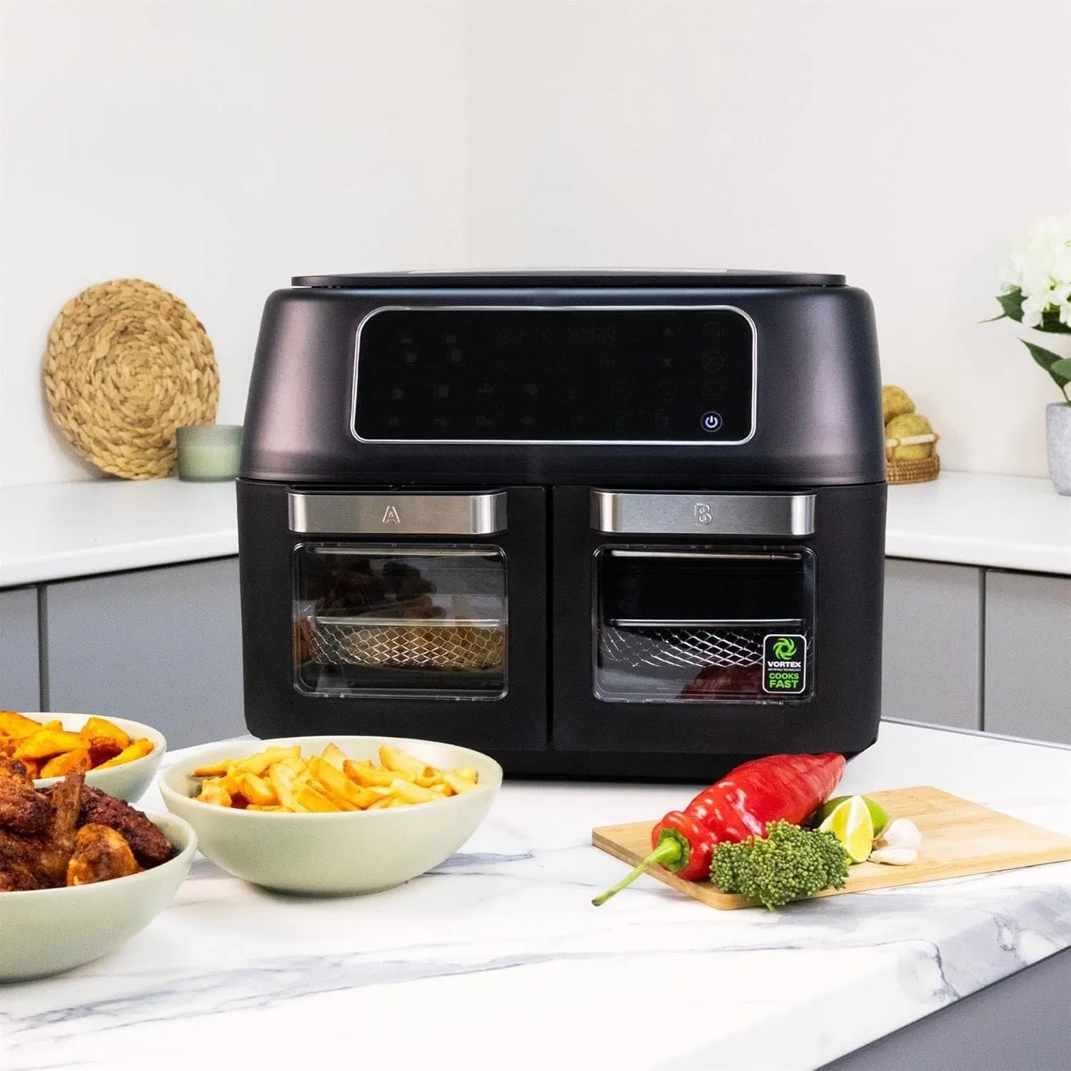 Large Capacity Oil Free Cooking Oven Basket Intelligent Kitchen Appliances Dual Pot Air Fryer