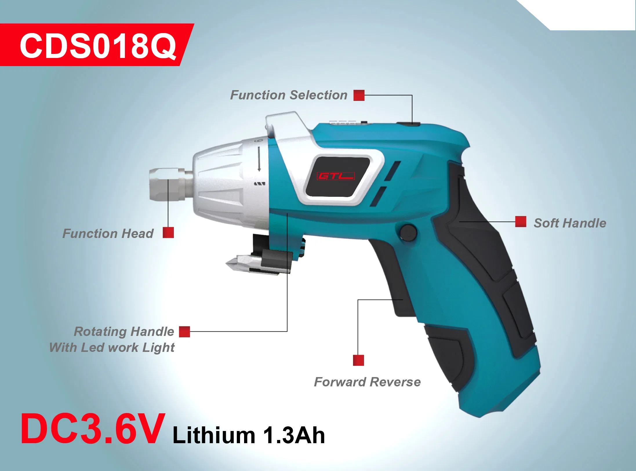 Quick Release Rechargeable Lithium Drilling Tools Portable Cordless Screwdriver (CDS018-Q)