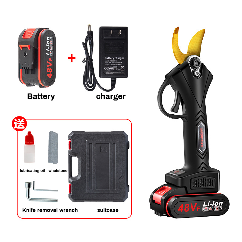 Cordless Electric Pruning Shears, Professional Brushless Electric Secateurs Electric Pruner Branch Cutter, with 1.6 Inch (40mm) Cutting Diameter