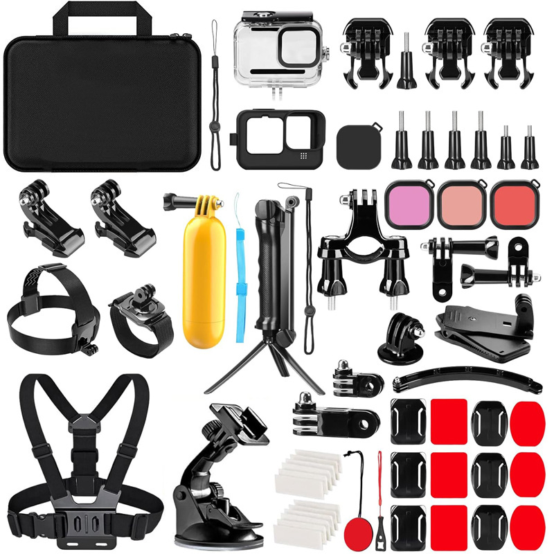 Gopro Accessories Set Sports Camera Accessories 61 in 1 Combo with Large Storage Bag