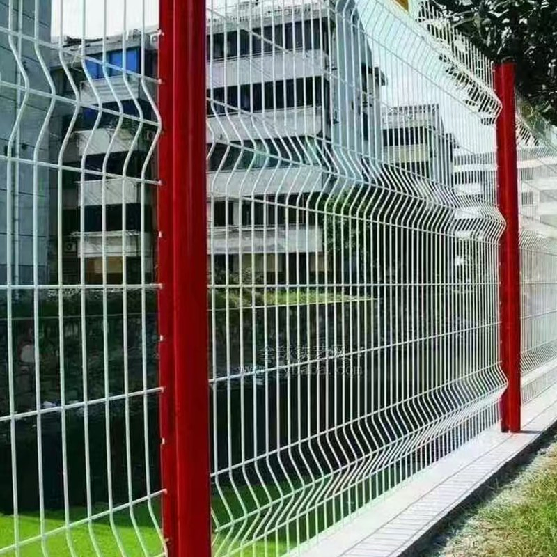 3D Curved Double Wire Mesh Fence with V Beams for Factory Perimeter