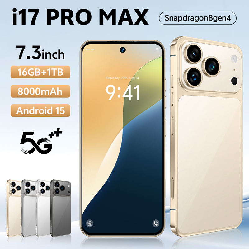 Most Popular I17 PRO Max Mobile Phone 16GB+1tb Dual SIM Cell Smart Mobilephone
