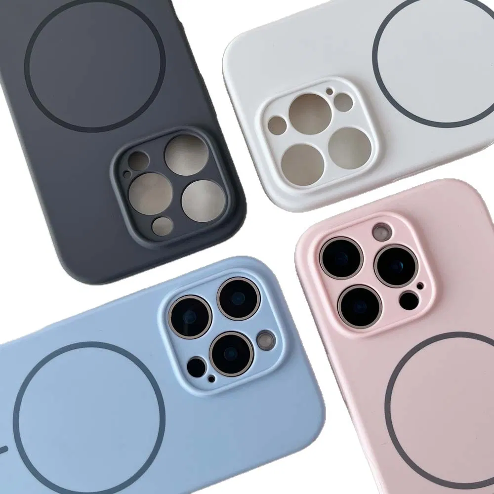 Чехол для iPhone 14-17 из жидкого силикона, макарон