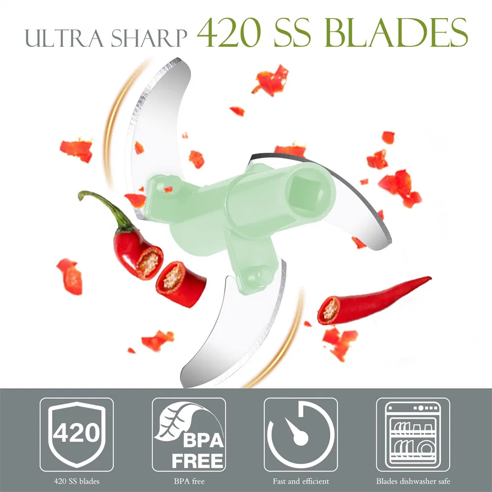 Portable Hand Pull Garlic Mincer Manual Food Processor Vegetable Chopper