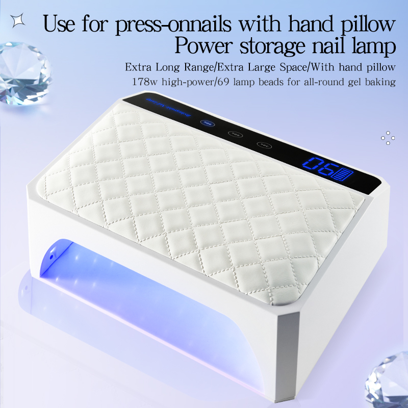 High Power 178W LED Nail Lamp with Arm Rest Pad, Both for 2 Hands and Feet Curing Nails Gel Polish