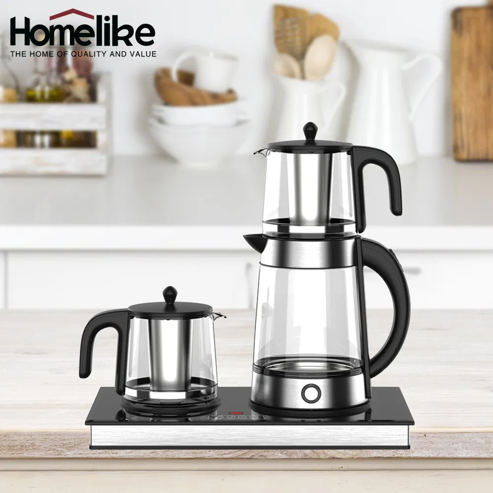 Tea Maker Machine with LED Display Touch Control Portable Automatic Electric Glass Turkey Hotel Coffee and Tea Maker Set