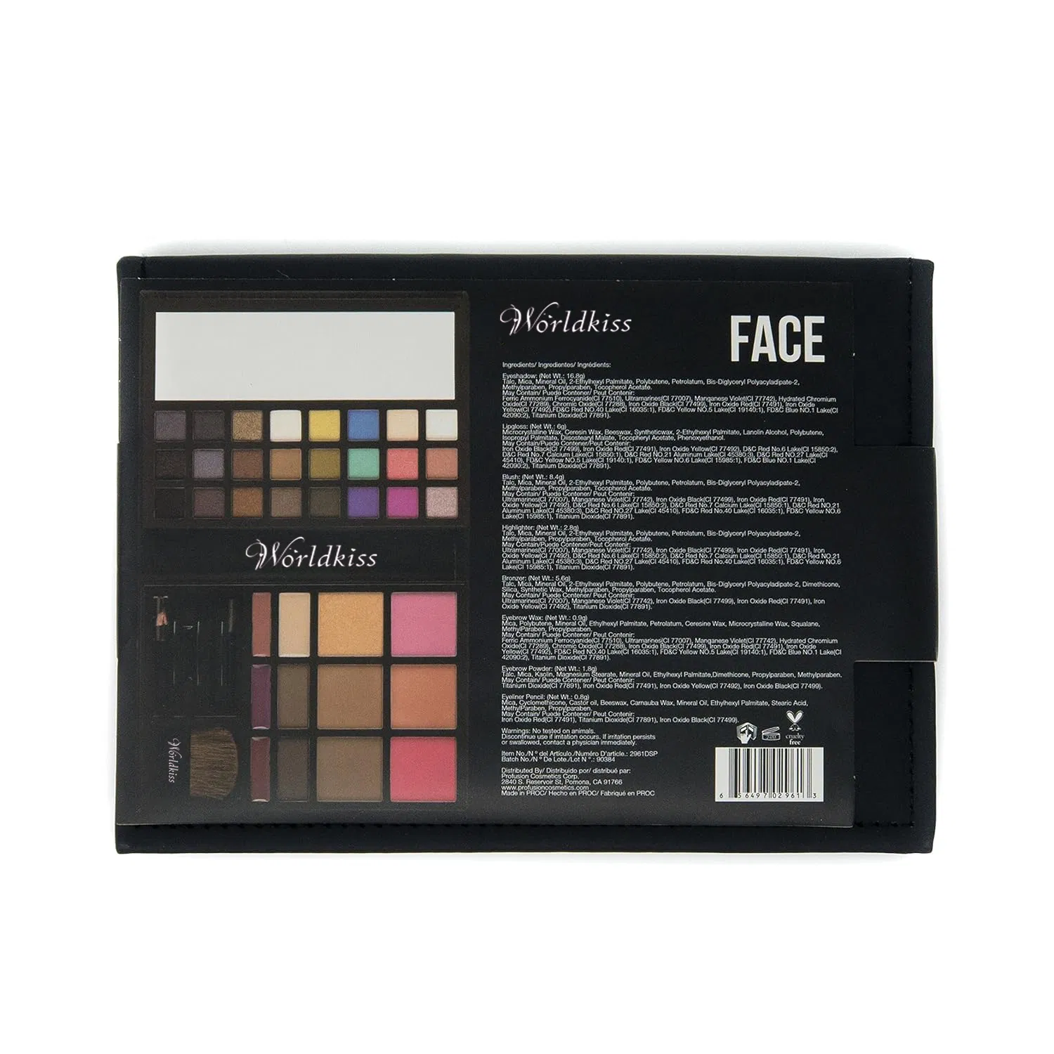 Professional Eyeshadow Lip Gloss Blush Highlighter Bronzer Eyebrow Powder Eyeliner Brushes Makeup Set