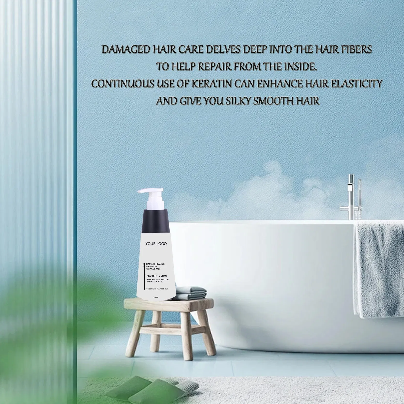 Private Label Natural Organic Promotes Hair Growth Repair Damaged Keratin and Black Rice