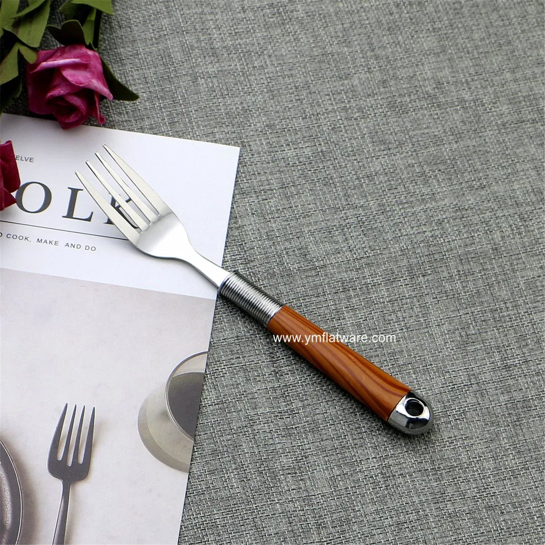 Popular Wooden Printing Hanging Stainless Steel Plastic Handle Flatware