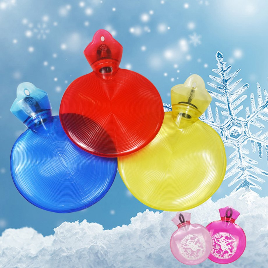 Premium 1000ml Round PVC Hot Water Bottle for Pain Relief