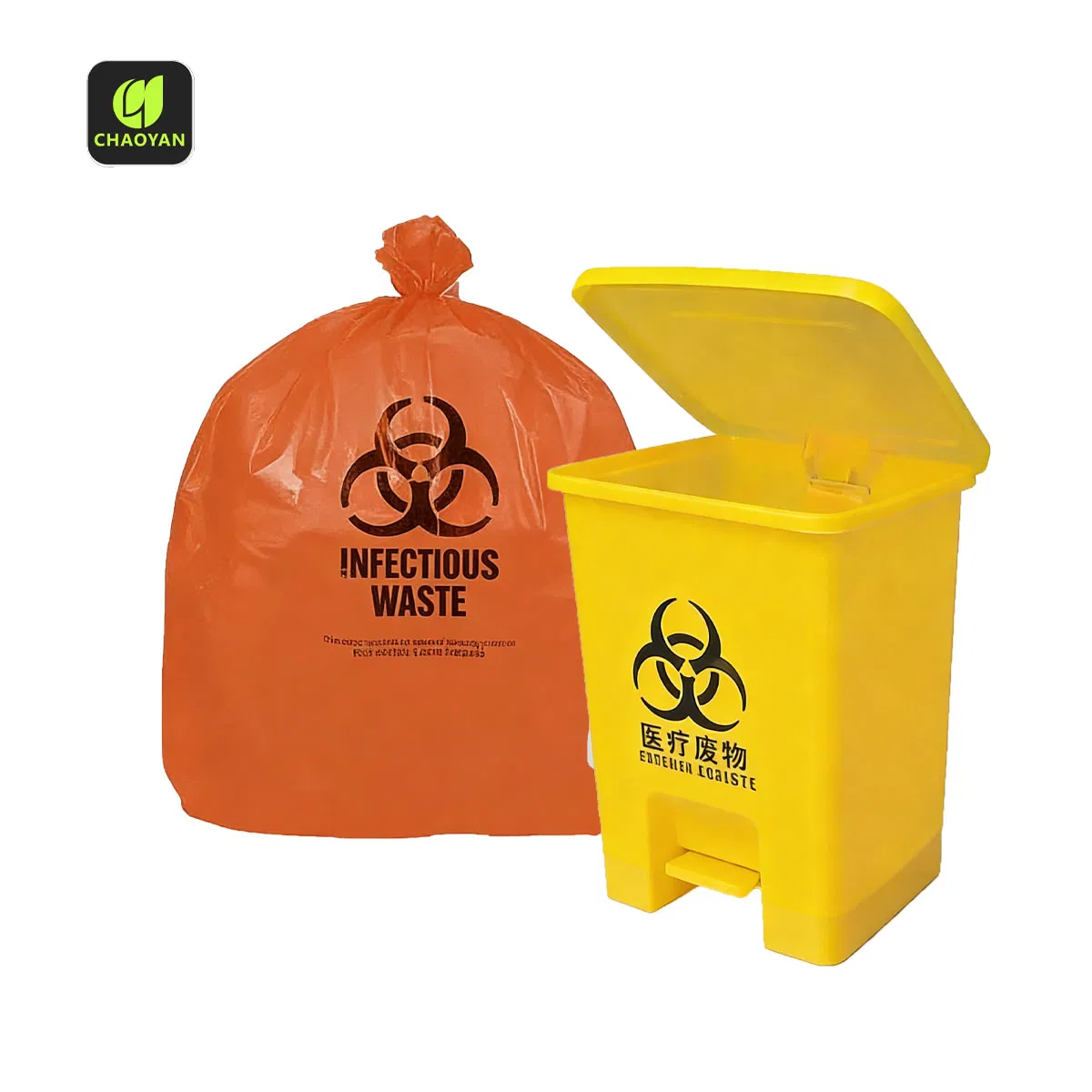 Customized Hospital Laboratory Clinical Leak-Proof Medical Waste Garbage Biohazard Trash Bag Trash Bin Liner