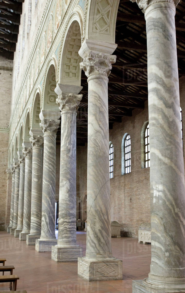European Style Outdoor Column Natural Stone Roman Round Pillar
