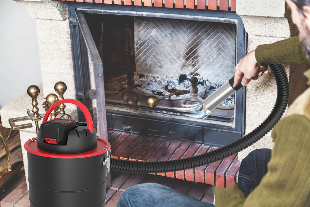 18L Cordless Fire Proof Ash Vacuum Cleaner with Metal Tube HEPA Filtration Battery Not Included Hot Ash Vacuum Cleaner