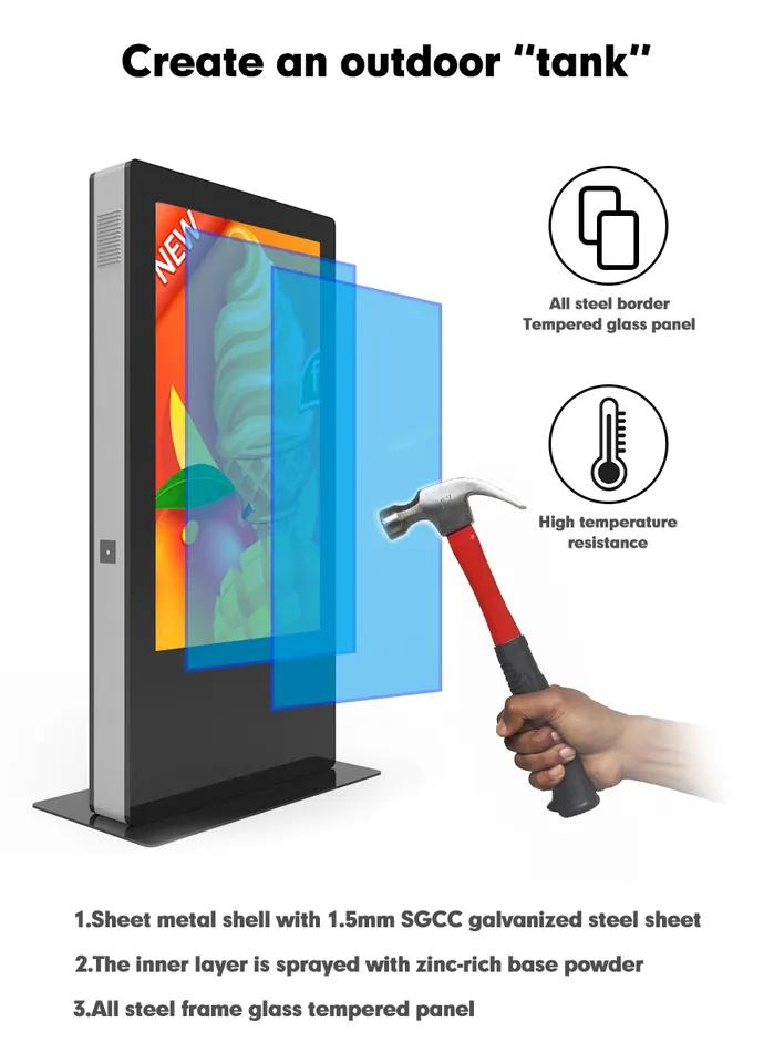 Уличный сенсорный киоск 55 дюймов с рекламным плеером