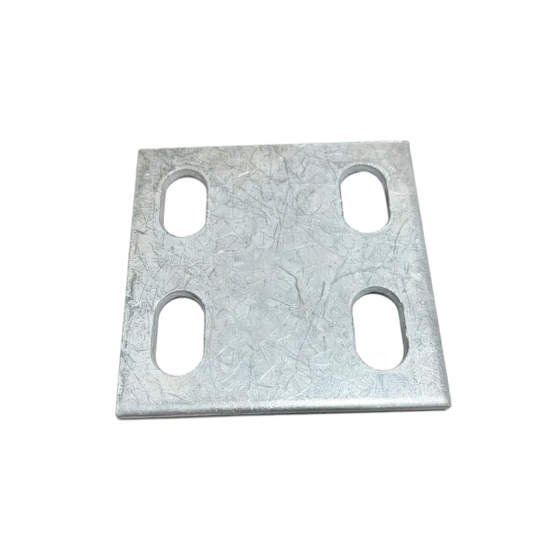 Adjustable Customized Stainless Steel Carbon Steel Curtain Wall Base Plate with Four Slotted Holes