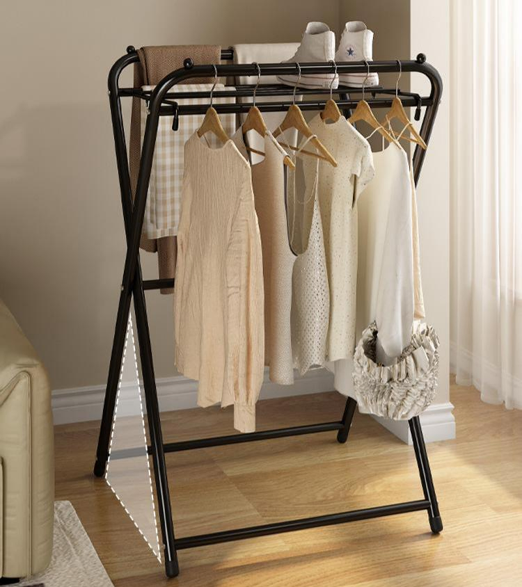 Foldable X Shape Clothes Drying Rack Floor Standing Laundry Rack for Indoor Outdoor Balcony