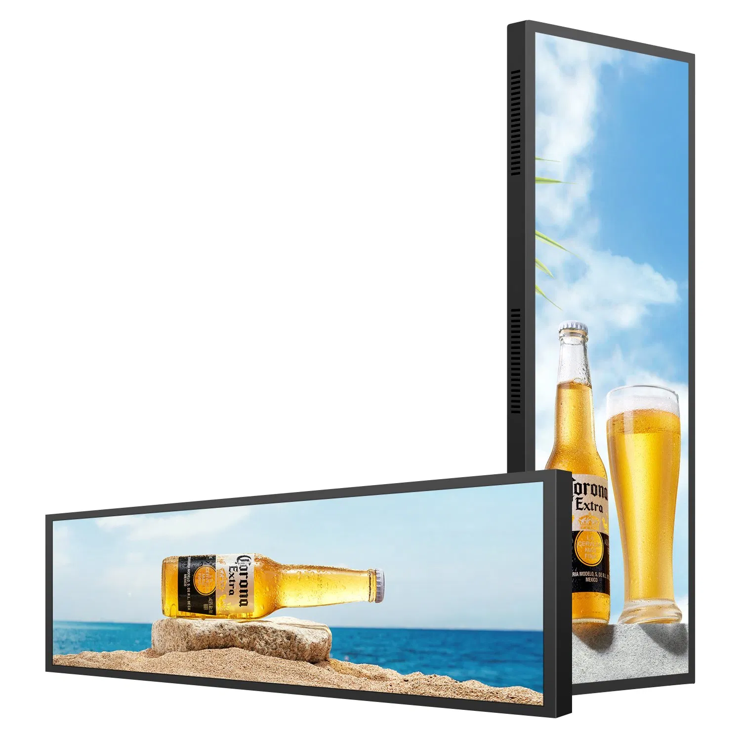 49.5 Inch Ultra Wide LCD Screen Streached Bar Digital Signage Supermarket Shelf Display