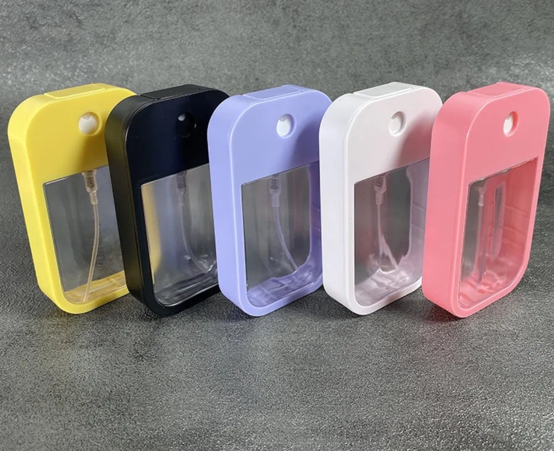 Custom Logo Empty Hand Sanitizer Bottles 45ml Pink Perfume Mist Spray Bottle Pocket Sized Plastic Card Spray Bottle