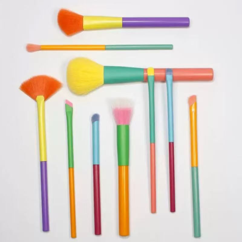 New Colour Series Beginner Soft Hair Loose Powder 10PCS Makeup Brushes Set