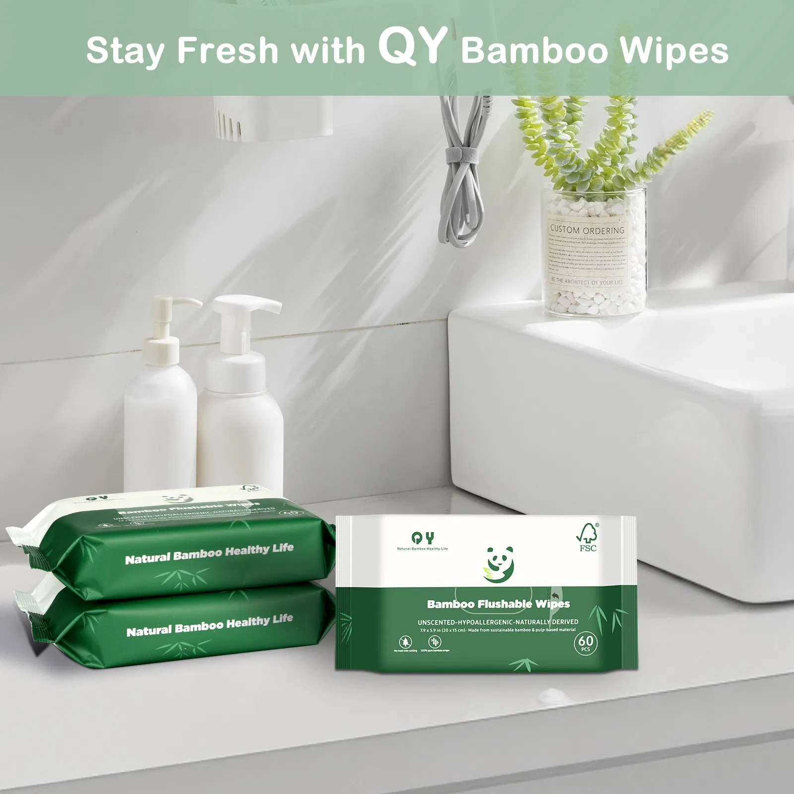 Nature Bamboo Flushable Wipes