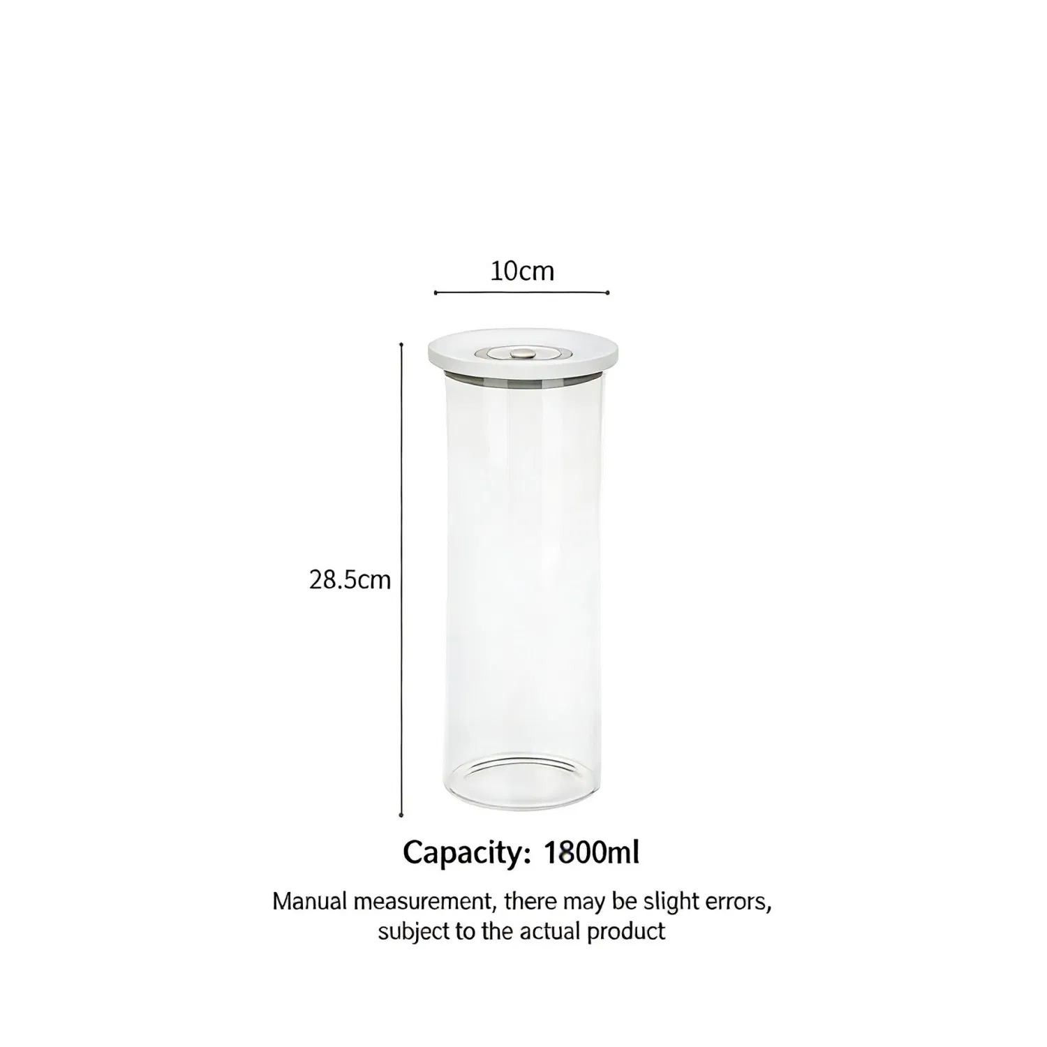 Airtight Moisture-Proof Waterproof Plastic Lid Round Glass Spice Candy Food Storage Jar