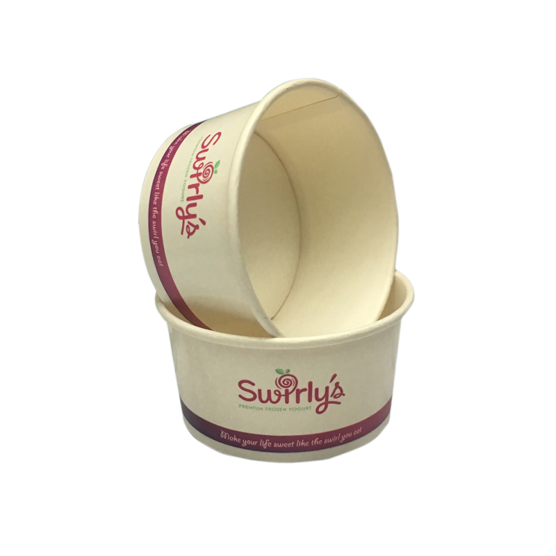 Food Grade Custom Printed 3oz 100ml Paper Ice Cream Cup with Lid