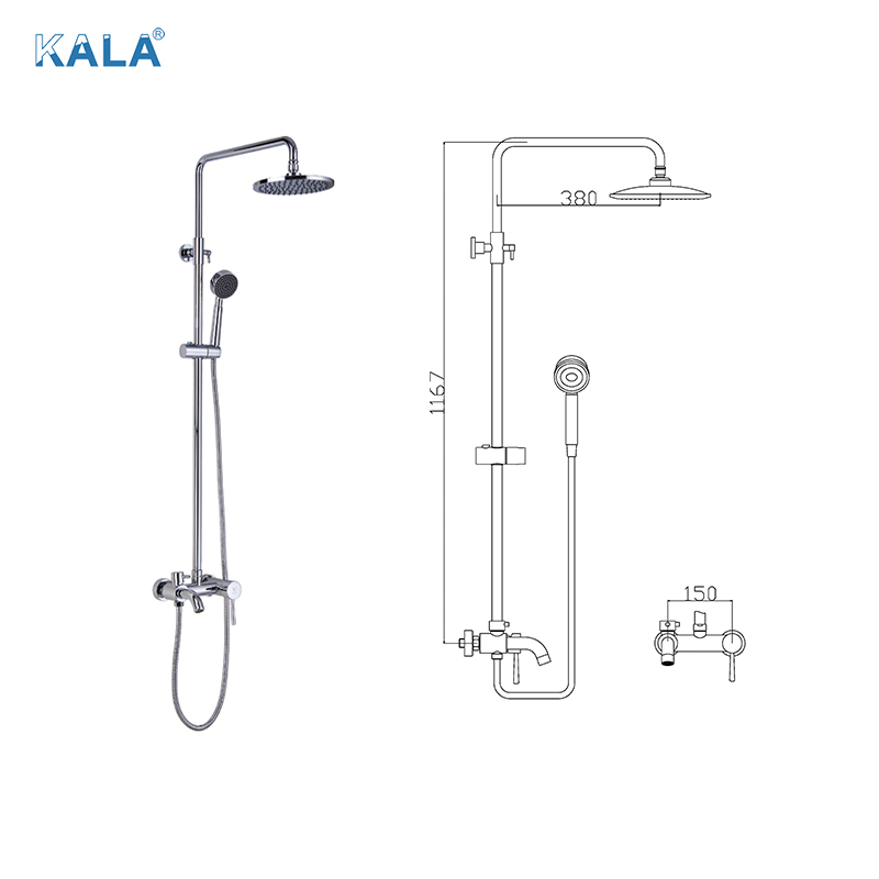 Copper Body Plastic Shower Faucet Bathroom Set