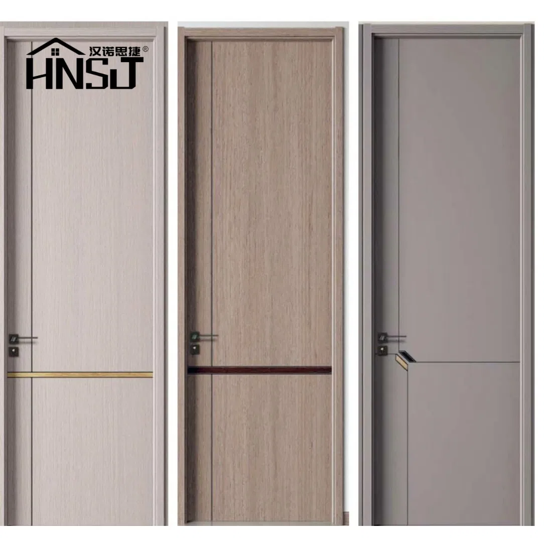 Wholesale Solid Wood Door Interior Wooden WPC Room Composite Entrance House Exterior Main Hoterl Design Security Room PVC Pivot Clad Aluminium Door