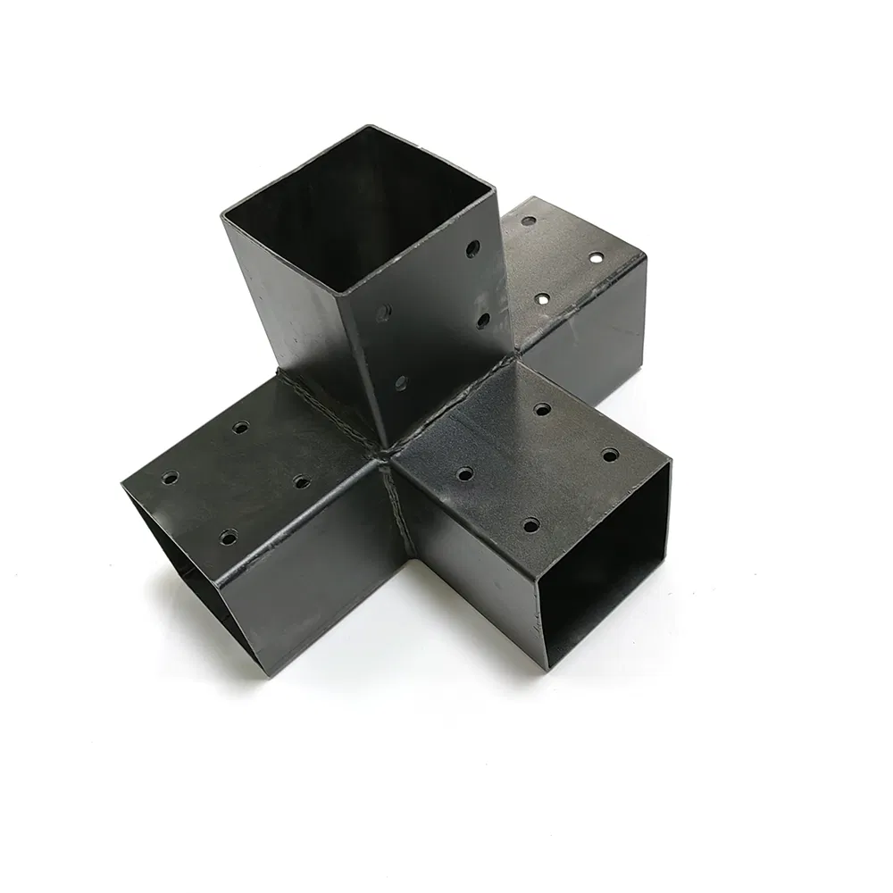 3-Way Square Steel Timber Connectors Anchor-Type Wooden Post Connector