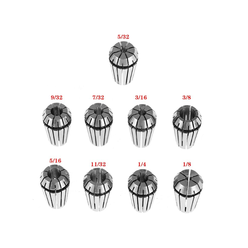 Er16 Spring Collet Chuck Set 1/8-3/8 Inch for CNC Milling Lathe Tool