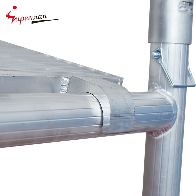 Mobile Aluminum Step Platform with Safety Guardrails for Secure Access