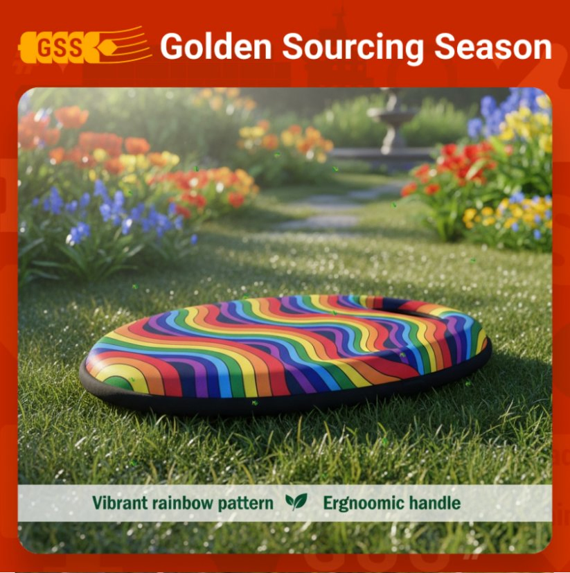 Waterproof Sponge Kneeling Mat with Colorful Rainbow Design