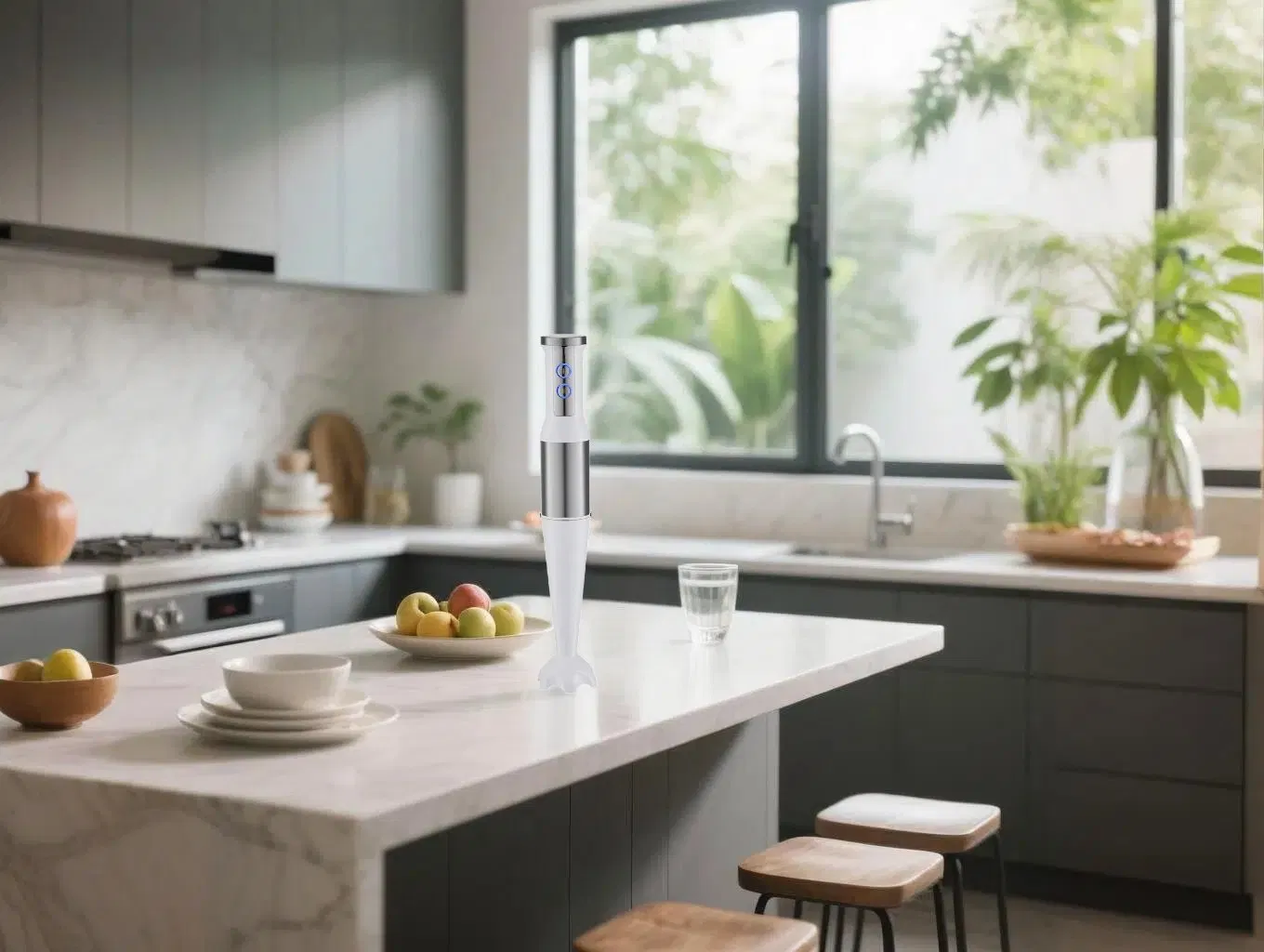 Hand Blender - Soft-Touch Fast and Slow Switch, Ss-Decorated Housing, High-Efficiency and Silent