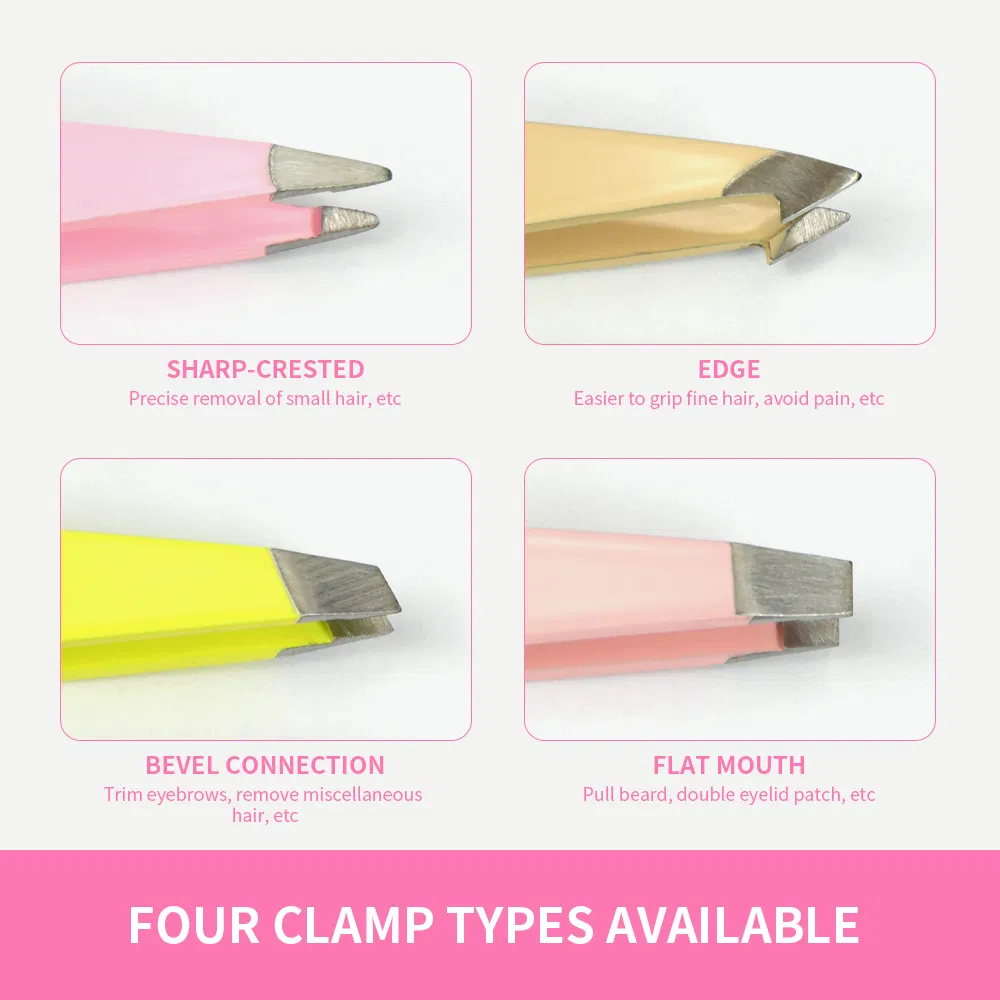 Mini Beauty Care False Eyelash Cosmetic Makeup Tools Stainless Steel Slanted Pointed Eyebrow Tweezers
