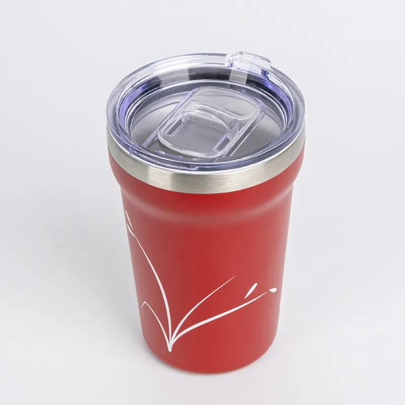 Double Wall 18/8 Stainless Steel Insulated Travel Coffee Tumbler 13oz Coffee Mugs with Lid