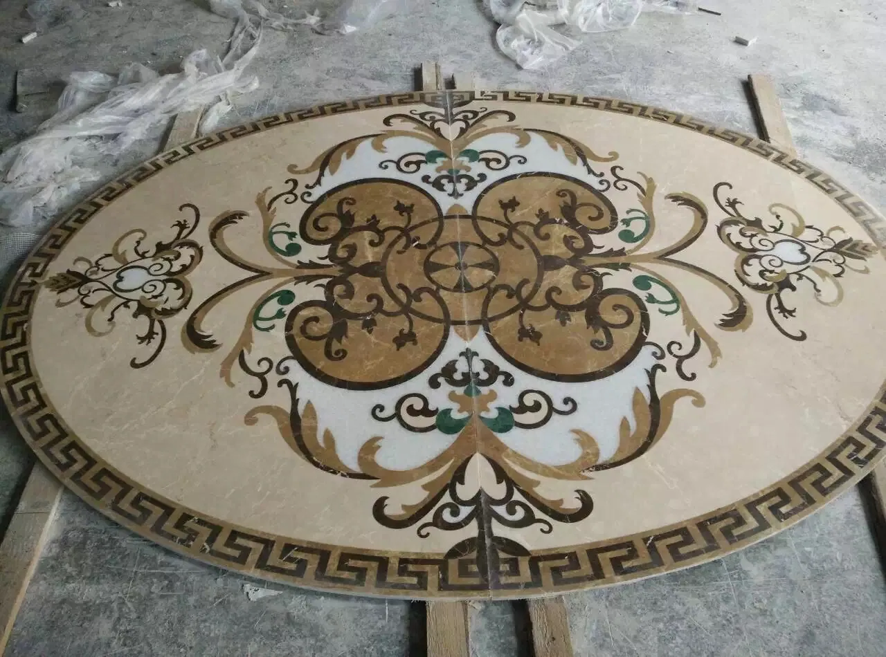 China Factory Direct Sale Wholesale Interior Decorator Flower Pattern Round Flooring Inlay Marble Tiles Waterjet Medallion