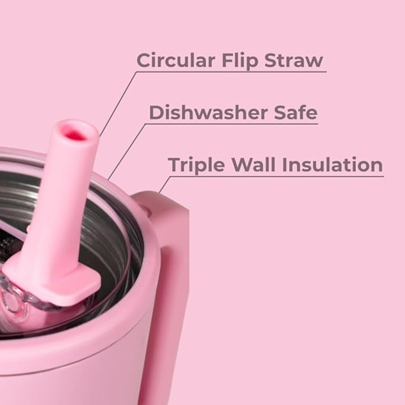 New 304 Stainless Steel Thermos Cup 40oz Large Capacity Straw Handle Cup Ice Bullion Cup Portable Car 40 Oz Tumbler with Handle