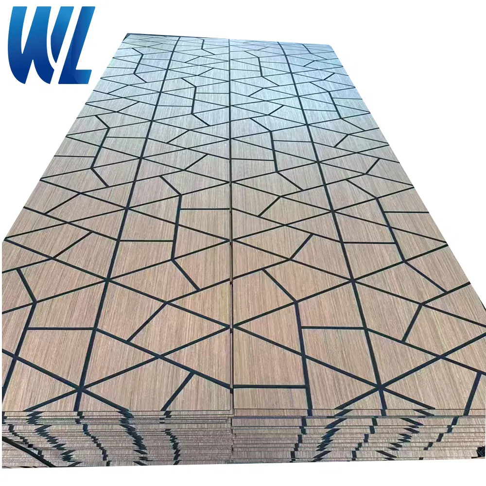 Hot Selling 9mm Flexible Felt Engineered Veneer Polyester Fiber Panel Aku Panel Soundproof Acoustic Panel