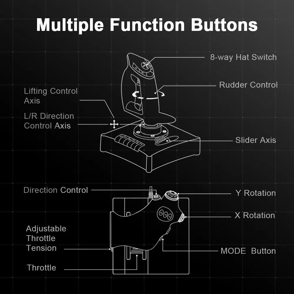 Wholesale Pxn 2119 PRO USB Wired Flight Simulator Joystick Game Controller for PC PS4 xBox