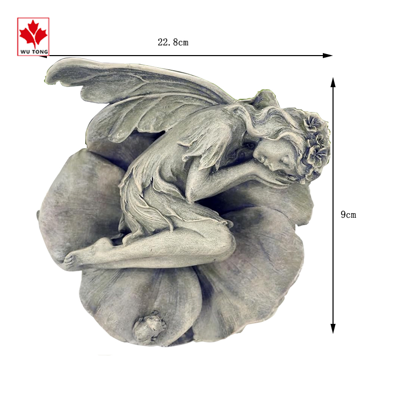 Скульптура Спящие ангелы на листьях лотоса для птиц