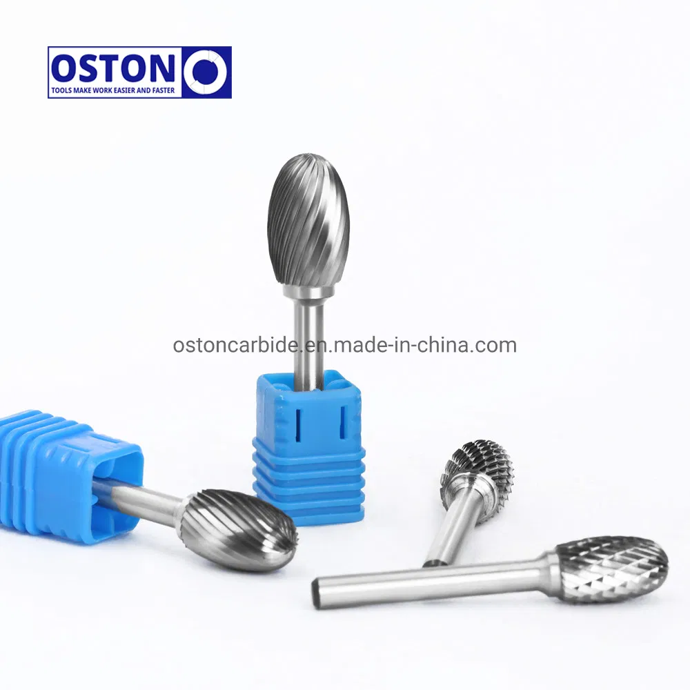 8mm Shank Standard Cut Oval Type Tungsten Carbide Burrs for Stainless Steel Deburring