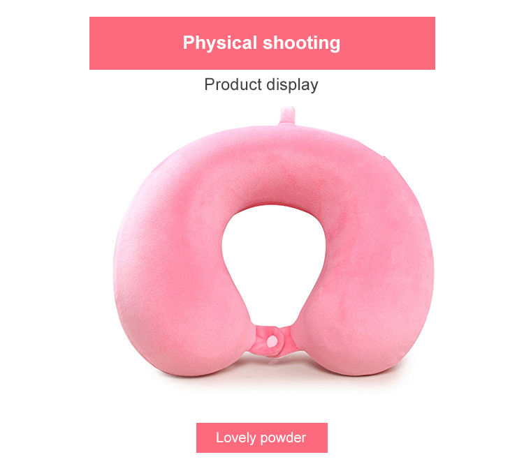 Hot Selling Breathable Short Plush Neck U-Shaped Massage Memory Foam Pillow for Flight