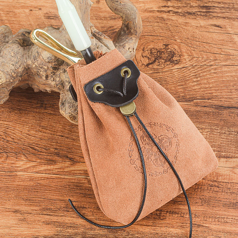 Ea443 Custom Logo Wholesale Drawstring Tobacco Pouch for Men Vintage Leather Accessories Smoking Kit Bag Storage Pipe Cigar Box