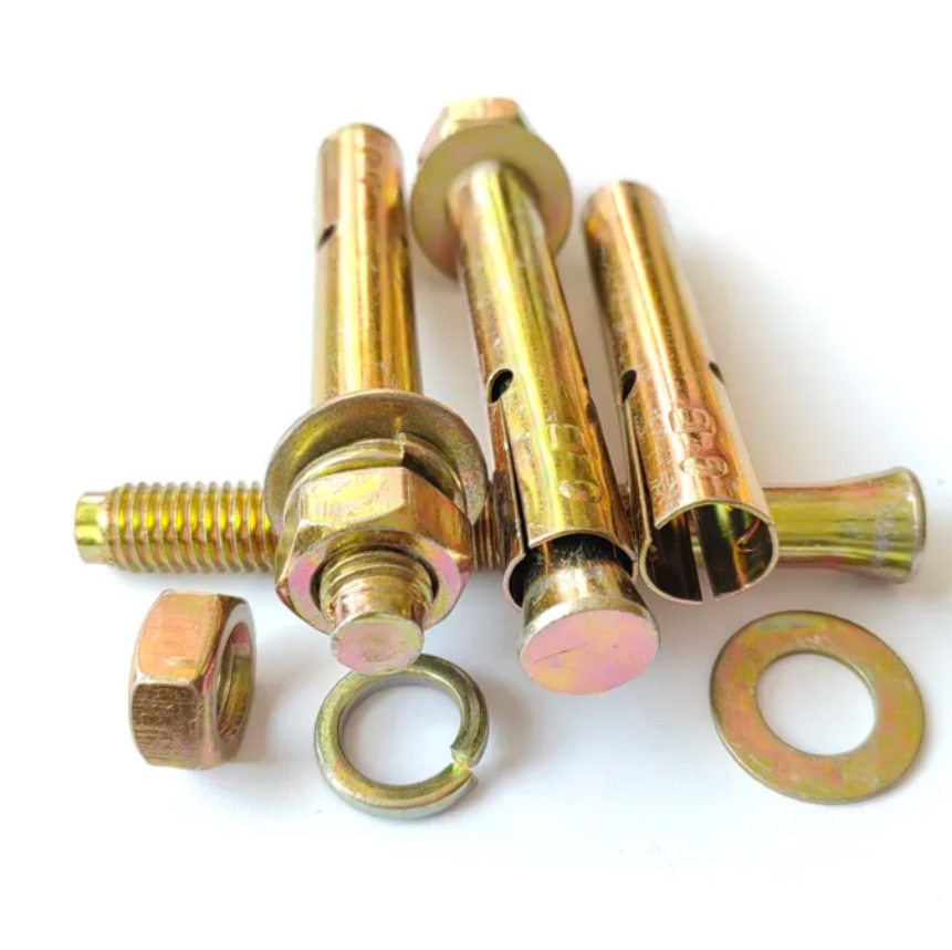 Yellow Zinc Plated Expansion M6-M20 Galvanized Expansion Wedge Anchor Bolt Sleeve Anchor