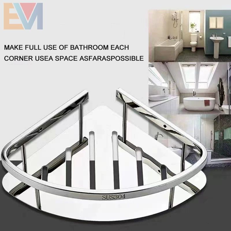 Kitchen Home or Hotel Modern Single Triangle Stainless Steel Bathroom Stainless Steel Shower Rack