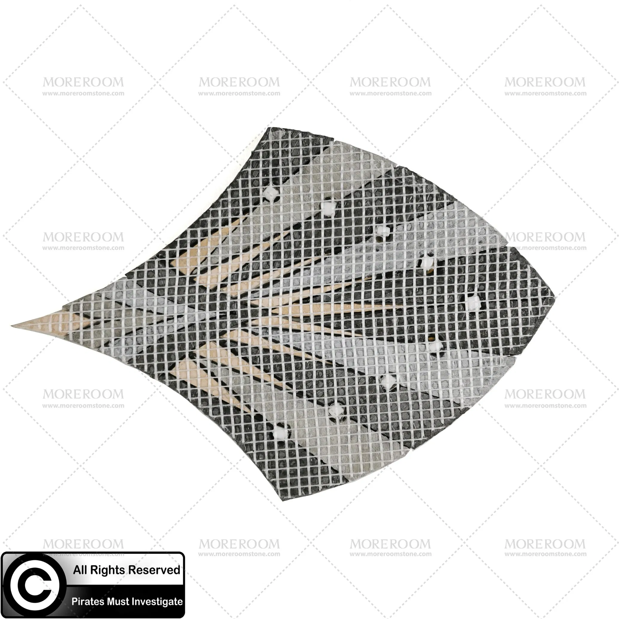 Luxury Natural Black Marble Mrable Mosaic with Gold Custom Marble Mosaic