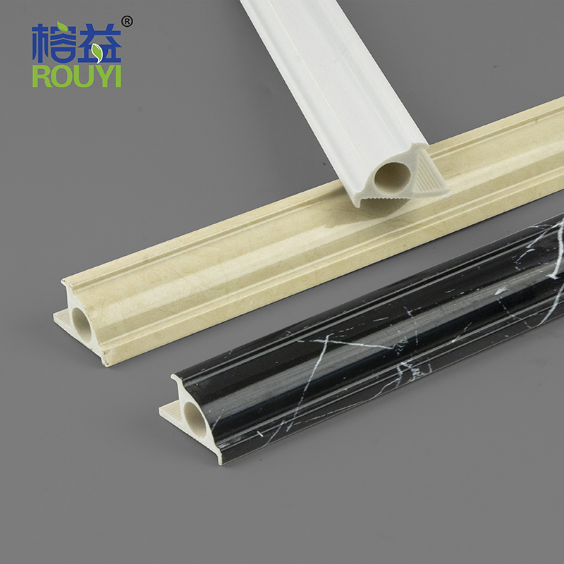 Foshan Rongyi Plastic Marble Texture Edge Decoration Ceramic Round PVC Tile Trim Angle for Wall Corner