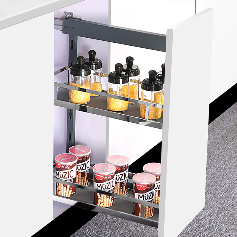 Kitchen Cabinet Pull-out Basket Wooden Rack Kitchen Holders Storage Organizer Cabinet Houseware Kitchenware