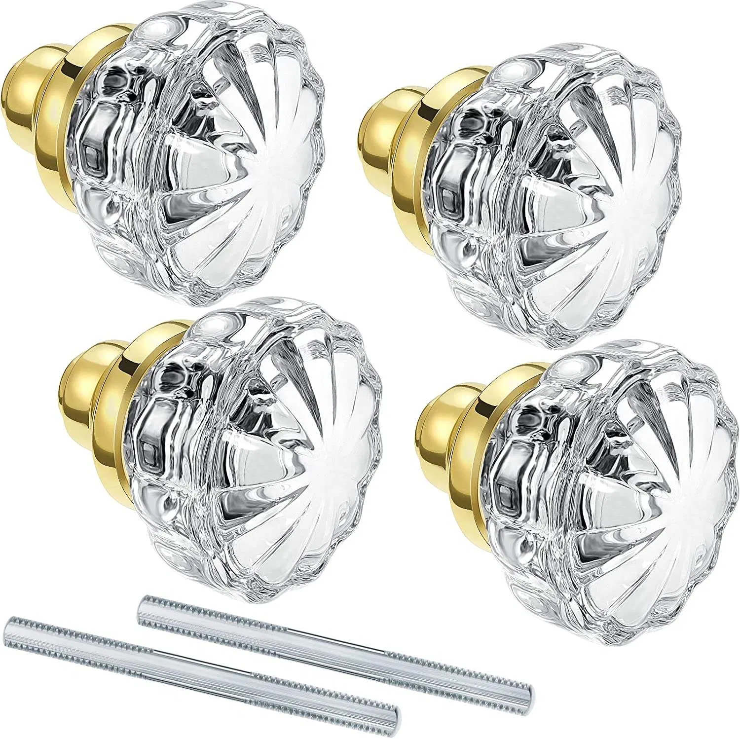 New Fashion Mortise Style Fluted Glass Door Knobs Antique Door Knobs with Spindle for Interior Doors